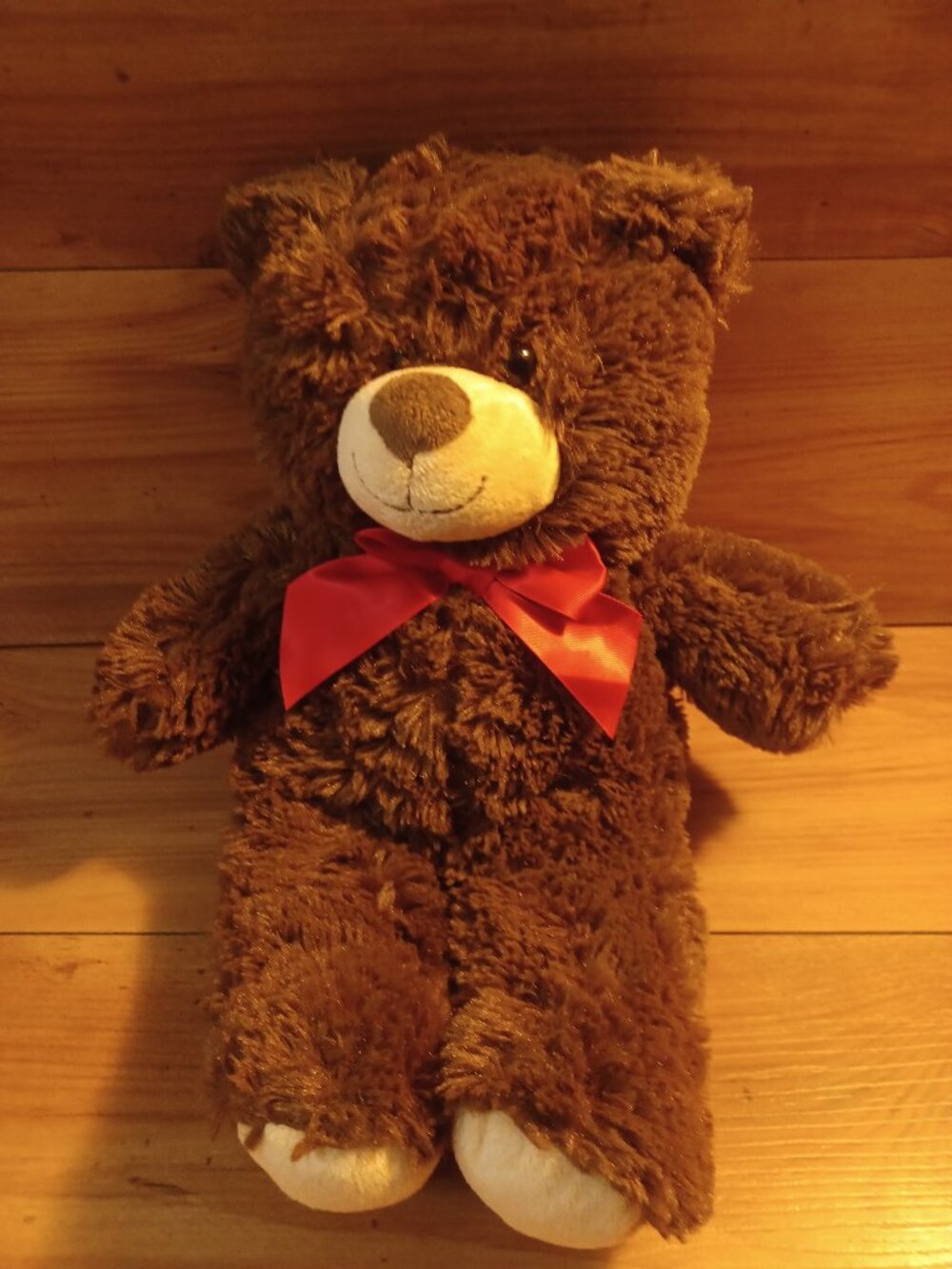 Kellytoy Plush Brown Teddy Bear Red Bow Stuffed Animal